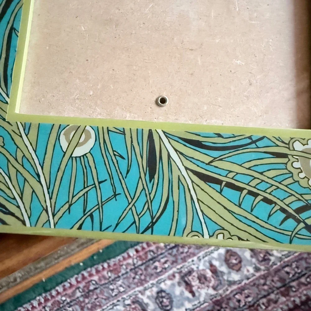 5x7 Photo Frame Teal Green Excellent Peacock Feather Boho